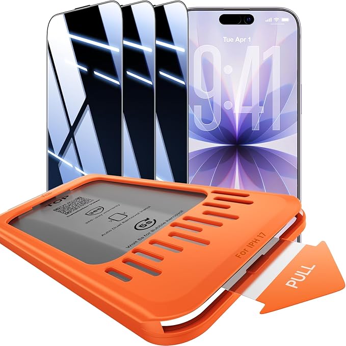 3-Pack for iPhone 17 Screen Protector Privacy[25°Anti Spy] 9H Hardness Easy Install Frame Bubble Free Impact &amp Shatter Protection Case-Friendly
