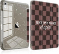 TWOLSKOO Sparkly Case for iPad Pro 11 inch (M5 2025 / M4 2024) Glitter Hard Acrylic Back with Pencil Holder Slim Trifold Stand Folio Cover Auto Sleep/Wake Brown Checkerboard