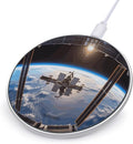 International Space Station Picture Wireless Charger Fast Wireless Charging Pad with USB Cable 10W Anti-Slip Magnetic Wireless Charger Portable Slim Charger Puck Travel Charging Station