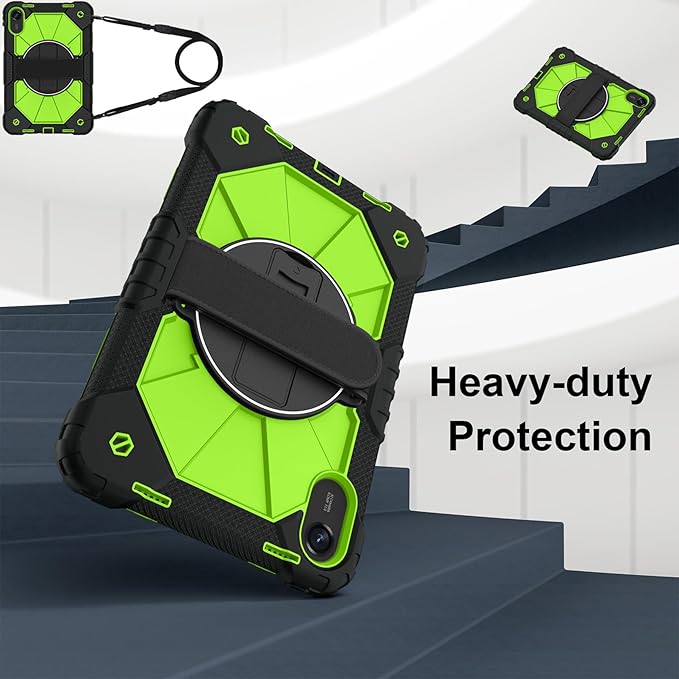 Case for Xiaomi Redmi Pad 2 Pro 12.1 inch (2025) TabletHeavy Duty Cover Rugged Shockproof Protective Case w/Kickstand Cover for Redmi Pad 2 Pro 12.1 inch (Black/Green+2 Glass)