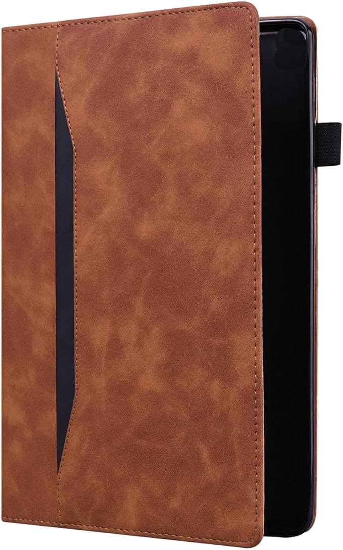 for Samsung Galaxy Tab S10 FE+ / S10 FE Plus 13.1 Inch X620 / X626B Tablet PC Case Bracket Type Adjustable Fixing Strap Card Slot Tablet Cases(Brown)