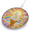 Graffiti Ice Cream Cone Pop Fast Portable Charger 10W Funny Graphic Phone Charging Pad with USB Cable