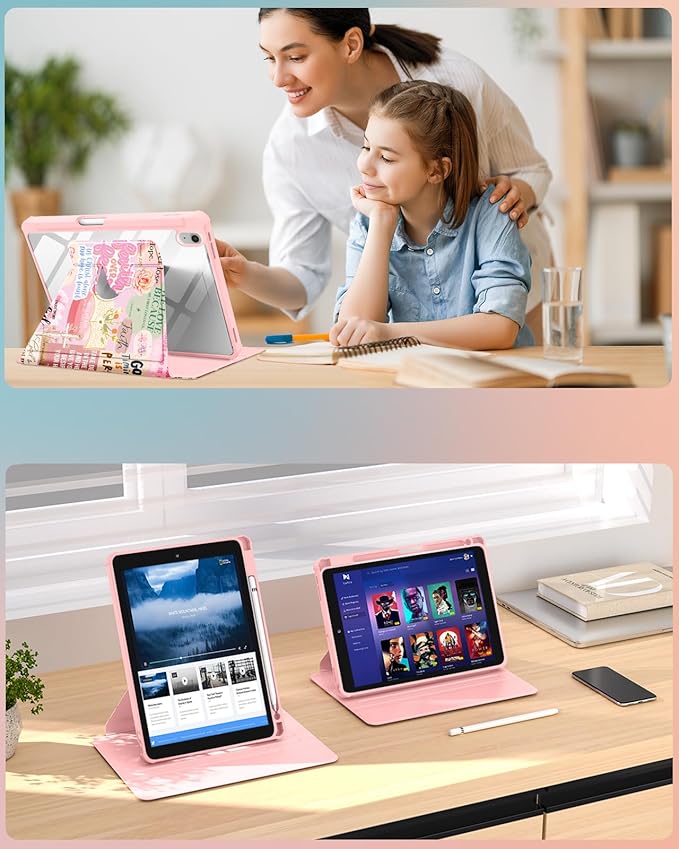 for iPad A16 Case for iPad 10th Generation Case 10.9 inch - 360 Degree Rotating Stand Folio Smart Cover with Pencil Holder for Women Girl Christian Words for Apple Tablet 10th 2022/11th 2025