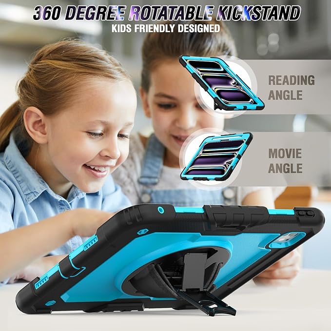 Herize Case Compatible with iPad Pro 13 Inch Case M4 with Screen Protector Pen Holder | Case for iPad Pro 7th Gen Model A2925/A2926/A3007 | Heavy Duty Rugged Case W/Stand Hand Shoulder Strap