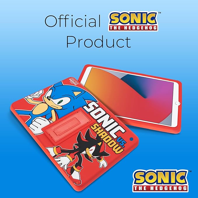 Sonic Kids Case for iPad - 9th Generation iPad iPad 8th Generation iPad 7th Generation Case - 10.2 Case 2019/2020/2021 - Tablet Cover with Stand Shockproof Silicone Protector