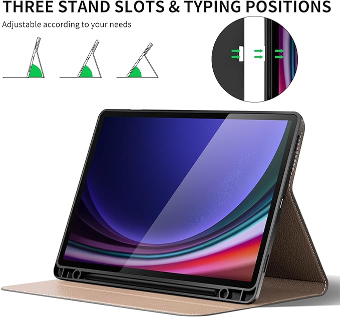 for Samsung Galaxy Tab S9 11 inch and S9 FE/S10 FE/S10 Lite 10.9inch Case 2023/2025(SM-X710/X510/X520/X400) Leather Protective Shell Protection Cover with S Pen HolderAuto Sleep/Wake.Black