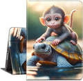 Case for Kindle Paperwhite 12th Generation 7 &amp Kindle ColorSoft Signature Edition PU Leather Protective Cover with Auto Sleep/Wake for Kindle Paperwhite 2024 – Monkey and Turtle