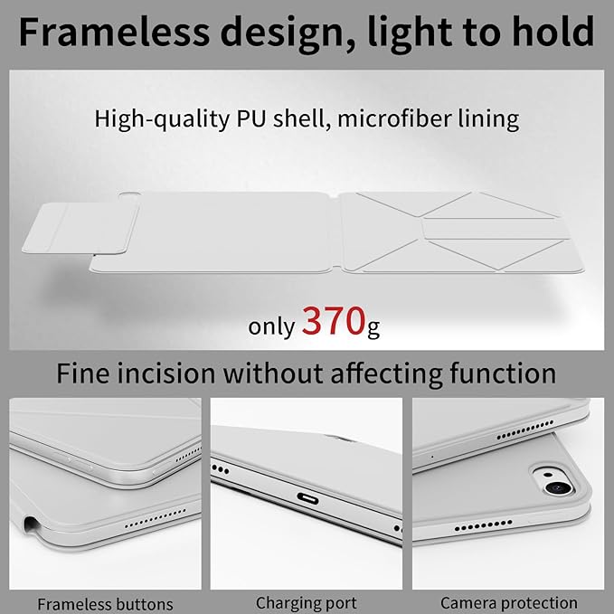 KenKe Magnetic Case for iPad (A16) 11th Generation 11 Inch 2025/ iPad 10th Gen 10.9 Inch 2022 with Pencil Holder Convenient Magnetic Attachment 6+View Angles Slim Stand Auto Wake/Sleep Gray