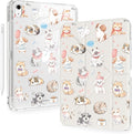 Cute Kawaii Puppy Kitten for iPad Pro 11 Inch Case (M5/M4) 2025/2024 with Pencil Holder Auto Sleep/Wake White Leather Acrylic Back Detachable Cover