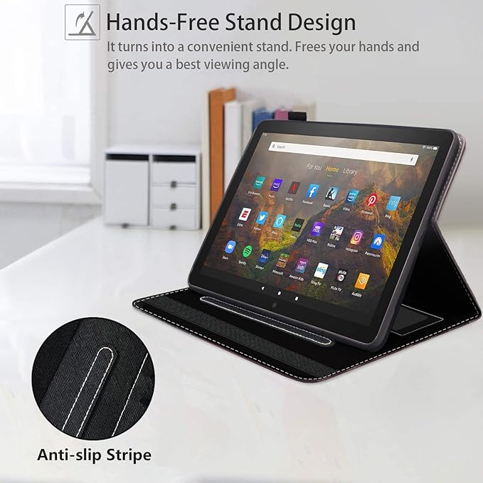 Case for Amazon Kindle Fire HD 10 &amp 10 Plus Tablet 10.1 (13th/11th Generation 2023/2021 Release) - Funny Cat - It's Fine I'm Fine Everything is Fine Premium PU Leather Cover with Auto Sleep Wake