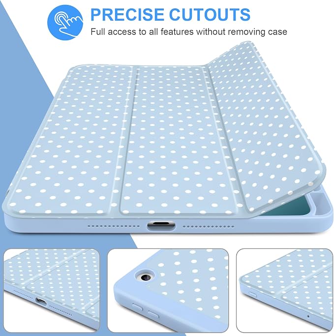 White Polka Dot & Blue