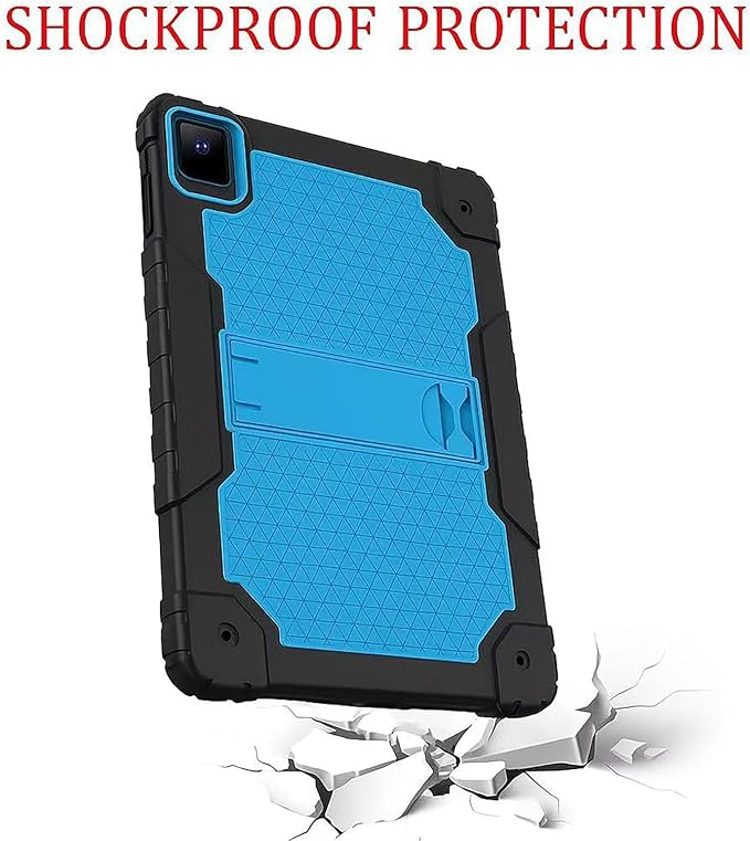 for TCL TAB 10 NXTPAPER 5G 10.4 Inch Tablet case Hybrid Shockproof Silicone Gel Protective Cover with Kickstand for TCL TAB 10 NXTPAPER 5G 10.4 Inch 2025 (9199S) (Black/Blue+2 PCS Glass)