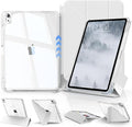JKSML Case for iPad (A16) 11th/10th Gen with 8+ Viewing Angles DIY Detachable Sliding Cover Fully Clear Hard Back Shell Solid Y-fold Stand Pencil Holder for iPad 10.9 (2022)/ 11 (2025)-Gray-1