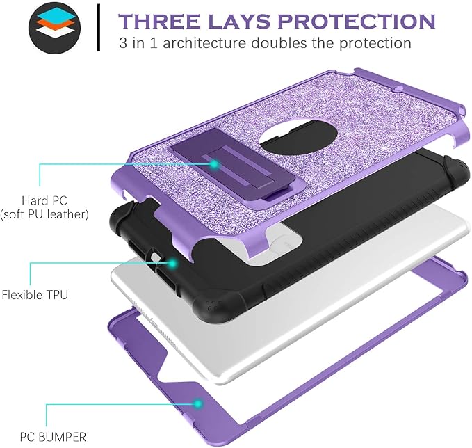 YINLAI for iPad mini 5 CaseiPad mini 4 Case Glitter Bling Kickstand Kids Girls Women Heavy Duty Shockproof Protective Sparkly Tablet Cover for iPad mini 5th Gen/Mini 4th Generation 7.9 InchPurple