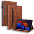 Case for Samsung Galaxy Tab S10 Plus 12.4 2024 / S9 Plus / S9 Plus FE+ 12.4 Inch 2023 (SM-X810/SM-X816B/SM-X818U) Leather Cover Flip Stand Multi-Angle Viewing with Card HolderRed
