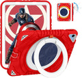 XZC Case for iPad (A16) 11th Generation 11 Inch 2025/ iPad 10th Generation 10.9 Inch 2022 Heavy Duty Shockproof Rugged Cover with Rotating Stand/Pencil Holder/Carrying Shoulder Strap (Red)