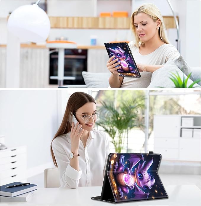 Case for All-New Amazon Fire HD 10 and 10 Plus Tablet (13th/11th Generation 2023/2021 Release) 10.1 - Slim Fit Standing Cover with Auto Sleep/WakePurple Baby Dragon
