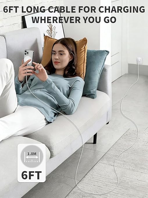 Magnetic Wireless Charger 6FT Fast Apple Mag-Safe Charger Magnet Charging Pad iPhone Mag Safe Charging for iPhone 17Pro Max/16 Pro Max/16Pro/16/iPhone 15Pro Max/15 Plus/14/13/12/AirPods 3/2/Pro/Pro 2