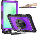 Timecity Case for Samsung Galaxy Tab A11+ Plus / A9+ Plus 11 Inch - Heavy Duty Protective Cover with Screen Protector Rotating Stand Shoulder Strap &amp Pencil Holder | Kids-Friendly (Purple)