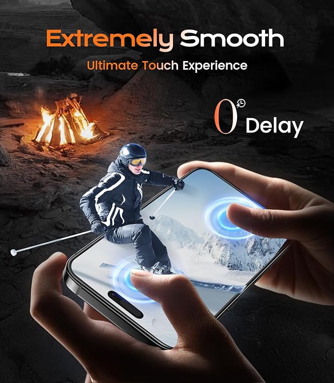 EZ-GLAZ-2 Pack Matte Screen Protectors for iPhone 14 Pro – Easy Installation Box ENGY-Absorbing PET Film Anti-Glare Matte Finish Smooth Touch Enhanced Sunlight Readability