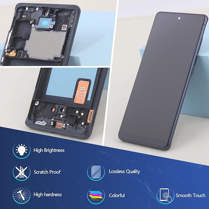 Screen for Samsung Galaxy S20 FE 2022/S20 FE 5G Screen Replacement for Samsung S20 FE SM-G781 G781B G781U G781F/DS G781W LCD Touch Display Digitizer Assembly with Tools(Black with Frame)