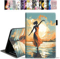 Case for All-New Amazon Kindle Fire HD 10 &amp 10 Plus Tablet 10.1 (13th/11th Generation 2023/2021 Release) - PU Leather Folio Case with Smart Auto Wake/Sleep Girl Dancing on The Beach