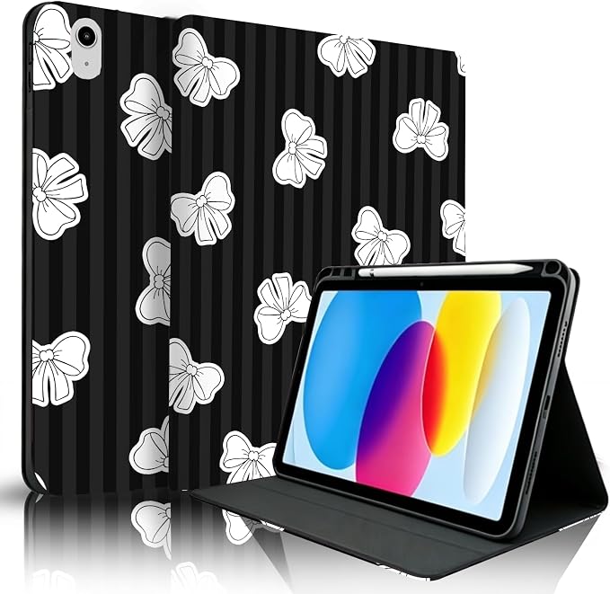 Black Striped-White Little Bows