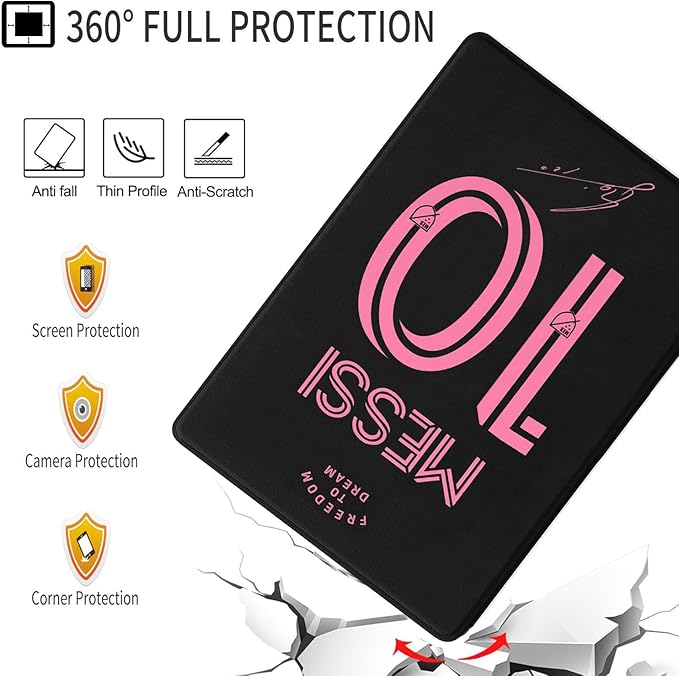 ZERMU Case for iPad (A16) 11th/10th Generation 11''/10.9'' (2025/2022) Mess%i #10 Argentina Soccer Shockproof Magnetic Cover [Auto Sleep/Wake] with Pencil Holder