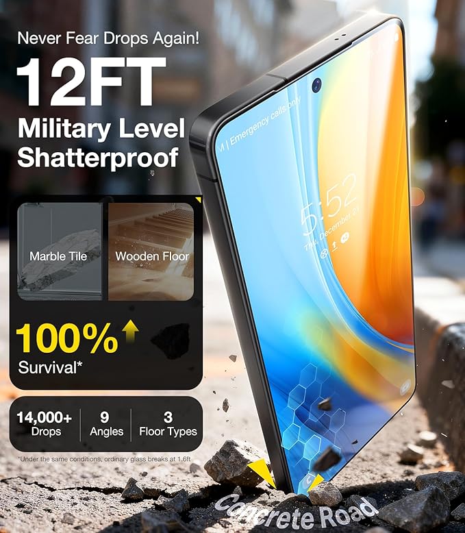 UltraGlass Unbreak 9H+ Glass for Samsung Galaxy S25 Ultra Screen Protector [Military Grade Shatterproof &amp Longest Durable] Galaxy Screen Protector S25 Ultra Tempered Glass Full Coverage 2 Pack