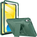 Soke Case for iPad (A16) 11th Generation 11-inch 2025 iPad 10th Generation 10.9-inch 2022 with Built-in Screen Protector and Kickstand Rugged Full Body Protective Cover - Midnight Green