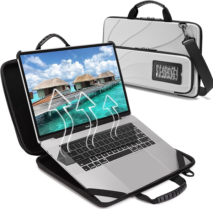 BUG 17.3 Inch Laptop Case Hard Shell Protective Laptop Carrying Case with Stand for Heat Dissipation