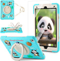 Case for iPad 9th/8th/7th GenerationCute 3D Cool Panda Warrior Design Cover with Screen Protector Rugged Protective Cartoon Case with Stand/Strap/Pen Slot for iPad 10.2 Kids Teens (Mint+White)
