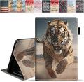 Case for Amazon Kindle Fire 7 Tablet (7 9th/7th Generation 2019/2017 Release) Slim PU Leather Cover with Card Slot &amp Auto Wake/Sleep Tiger
