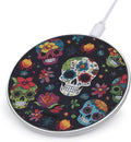 Flower Cactus Sugar Skull Wireless Charger Fast Wireless Charging Pad with USB Cable 10W Anti-Slip Magnetic Wireless Charger Portable Slim Charger Puck Travel Charging Station
