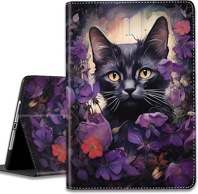 Cat & Purple Flower