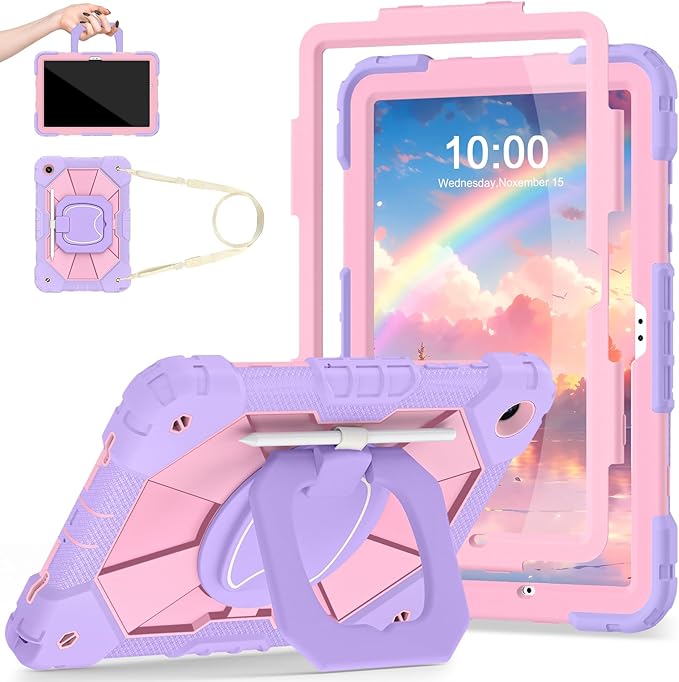 Case for Samsung Galaxy Tab A9+/A9 Plus 11 Inch with Screen Protector/Rotating Stand/Pen HolderMilitary Grade Shockproof Cover for Galaxy Tab A9 Plus Case (SM-X210/X216/X218)