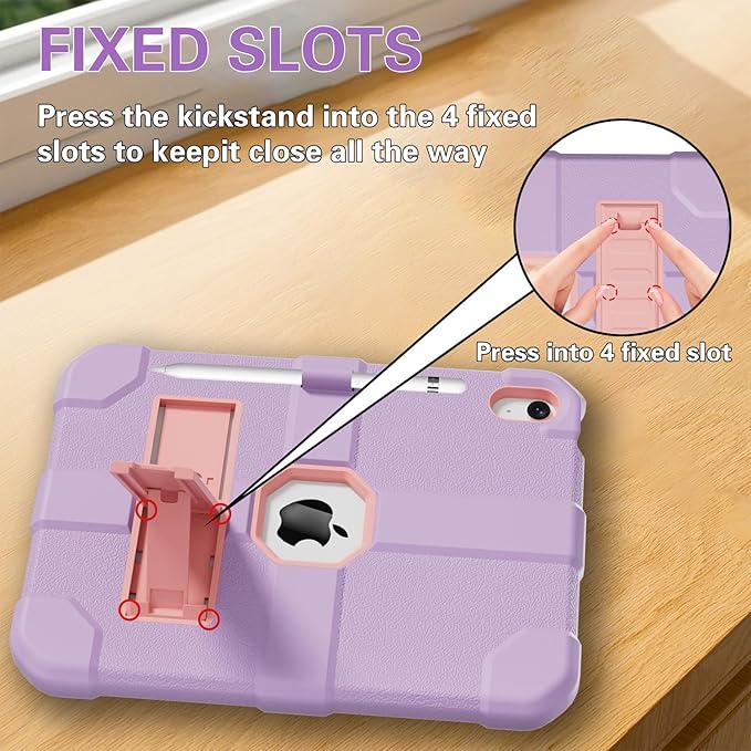 Case for iPad (A16) 11th Generation 11 Inch 2025 / iPad 10th Generation 10.9 Inch 2022 Rugged Heavy Duty Protective Cover [Built-in Pencil Holder ] for iPad 11/10 Gen (EggplantPurple)