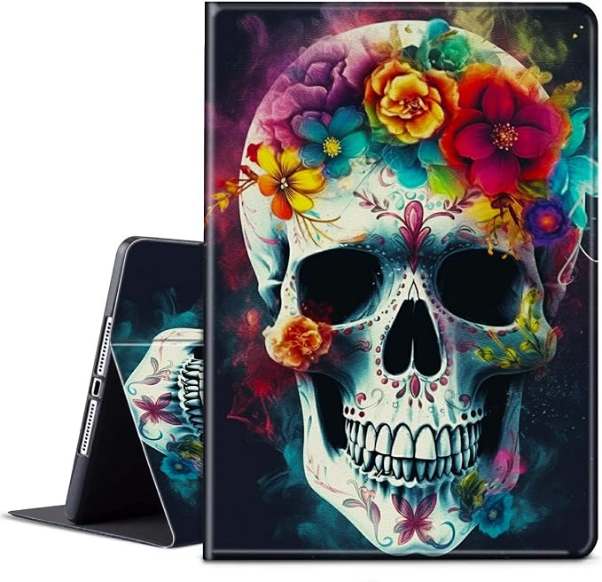 Colorful Flowers Skull