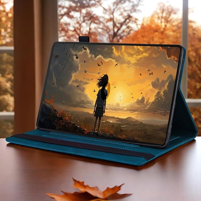 for OnePlus Pad 2 Case 12.1 inch 2024 Released Retro Folio Shell for OnePlus Pad Pro Cover with Card Holder &amp Multi-Angle Stand -Peacock Blue