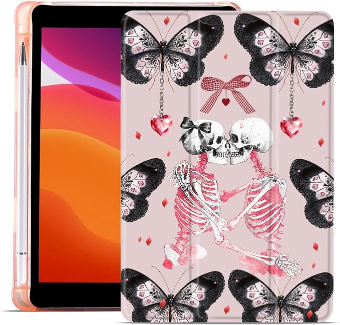 Pink&Butterfly Skull Bow