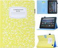 Cute Case For All-New Amazon Kindle Fire HD 10 &amp 10 Plus Tablet (13th/11th Generation 2023/2021 Release)10.1Vegan Leather Slim Folding Stand Cover with Pocket Auto Wake/SleepYellow NoteBook