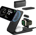 ESR for 3 in 1 Magsafe Charger Travel Charger Stand Made for Apple Watch Certified Foldable Charging Station Compatible with Magsafe and iPhone 17/16/15/14/13/12 AirPods 4/3/Pro Black