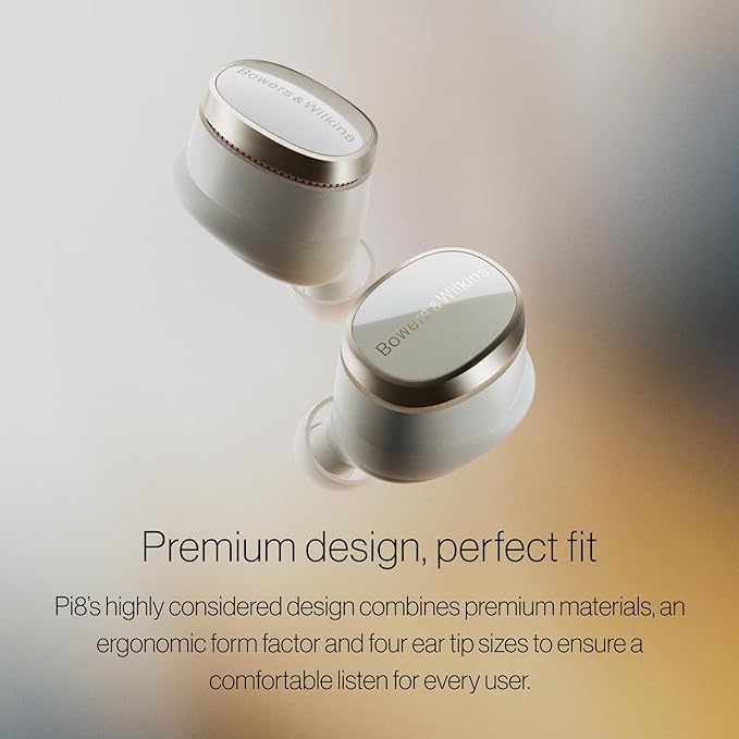 Bowers &amp Wilkins Pi8 Wireless Bluetooth Earbuds (Midnight Blue) in-Ear Bluetooth Earphones with Qualcomm &amp aptX Lossless Active Noise Cancelling Earbuds 3 Built-in Mics 15-Min Quick Chargi