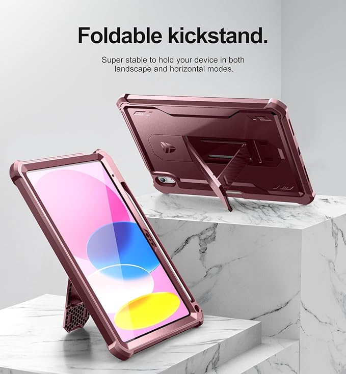 Dexnor Case for iPad (A16) 11th Generation 11 Inch 2025 iPad 10th Generation 10.9 Inch 2022 with Pen Holder [Built-in Screen Protector &amp Kickstand] Heavy Duty Rugged Full Body Protective Cover R