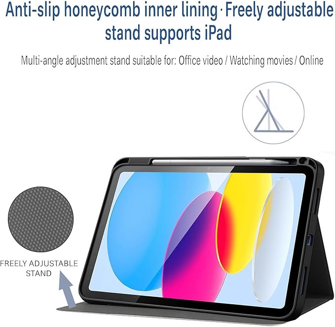 ZERMU Case for iPad (A16) 11th/10th Generation 11''/10.9''(2025/2022) Mess%i #10 Argentina Soccer Shockproof Magnetic Cover [Auto Sleep/Wake] with Pencil Holder Multi-Angle Stand Touch ID Support