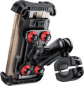 Lamicall Motorcycle Phone Mount Holder - [Dual Vibration Dampener] [Metal Adjustment Arm] Motorcycle Cell Phone Holder Bike Handlebar Phone Mount for iPhone 16 15 14 Pro Max 4.7-6.7 Phones Red