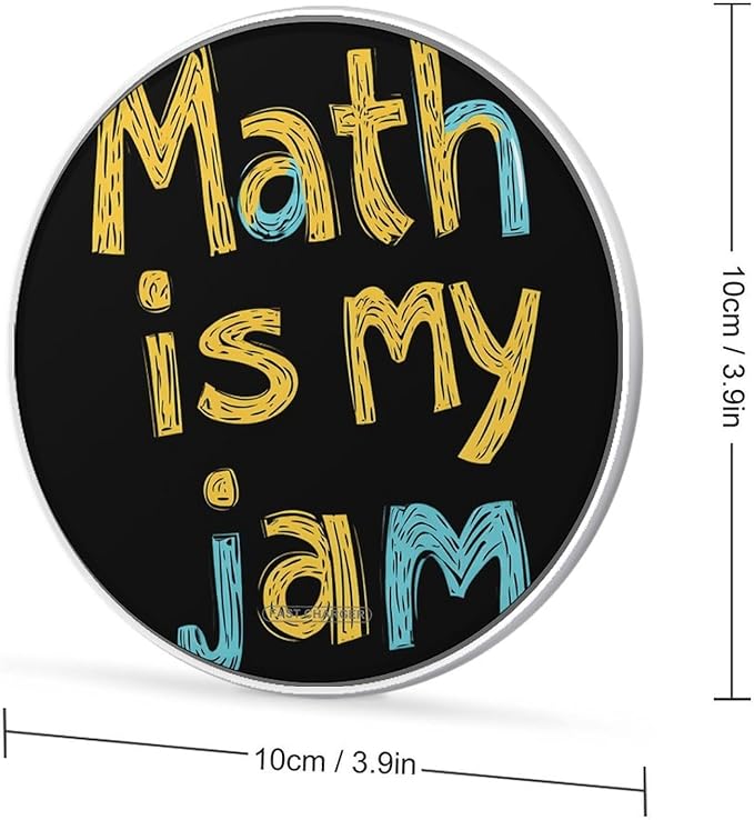 Math is My Jam Phone Charger Magnetic Charging Pad Anti-Slip with USB Cable