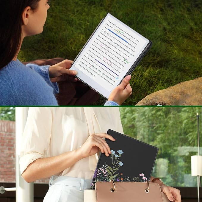 Case for Remarkable Paper Pro Tablet 11.8 (Released in 2024) Hard Back Shell Protective Book Folio Cover with Built-in Pen Holder with Auto Sleep/Wake Function.