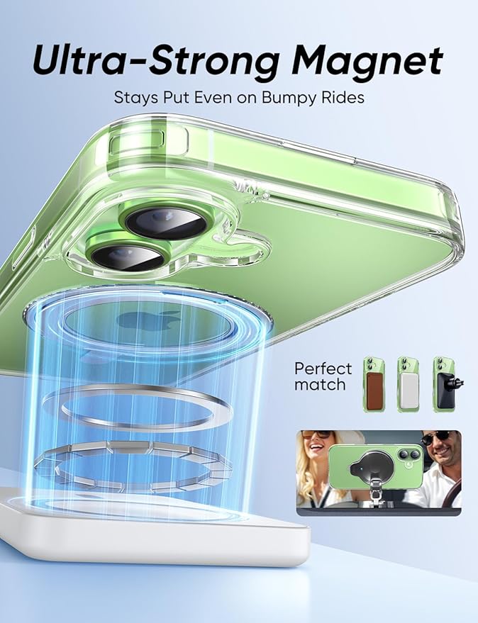 MAGIC JOHN for iPhone 17 Case [Camera Control Button] [Compatible with MagSafe] Scratch-Resistant Cover Military-Grade Shockproof Magnetic Phone Case for iPhone 17 Clear