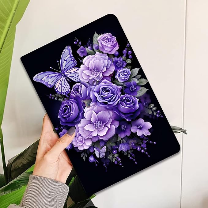 Purple Flowers and Butterfly